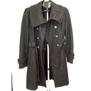 Apt. 9 Women's Black Belted Waist Pea Coat Size Small